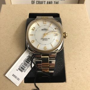 Shinola Gomelsky silver and gold tone watch